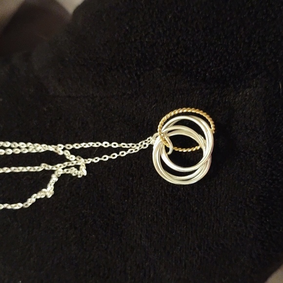 Sterling Silver Chain w/ 6 circles Super Gold Toned Infinity  Minimalist Summer - Picture 1 of 4
